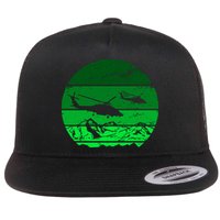 Vintage Helicopter Mountain Flatbill Hat