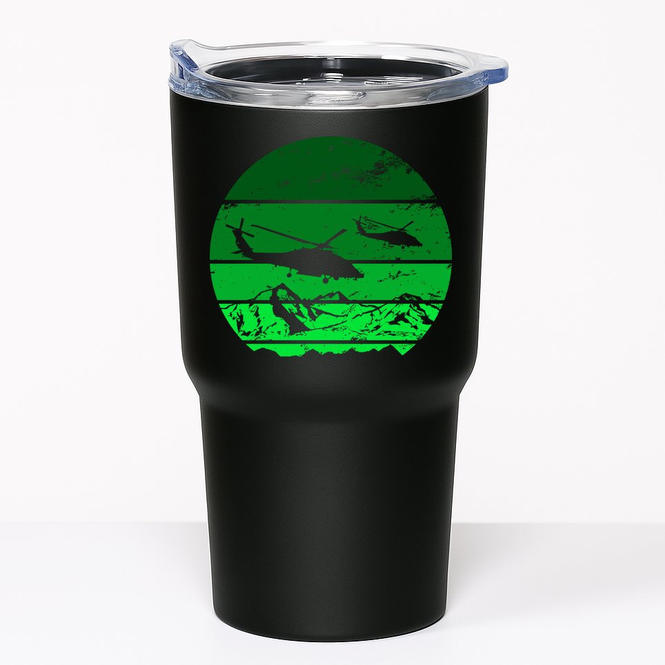 Vintage Helicopter Mountain Tumbler