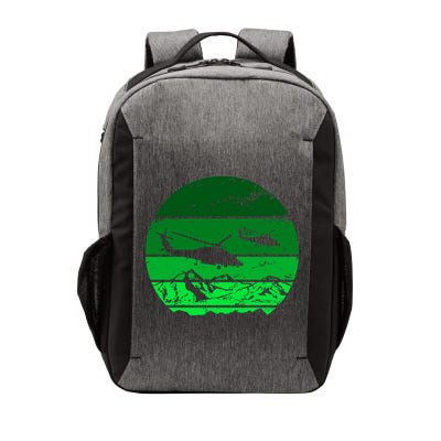 Vintage Helicopter Mountain Vector Backpack