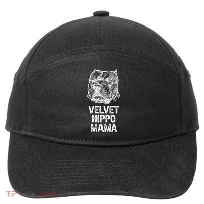 Velvet Hippo Mama Pitbull Dog Owner American Bully Pitbull Gift 7-Panel Snapback Hat