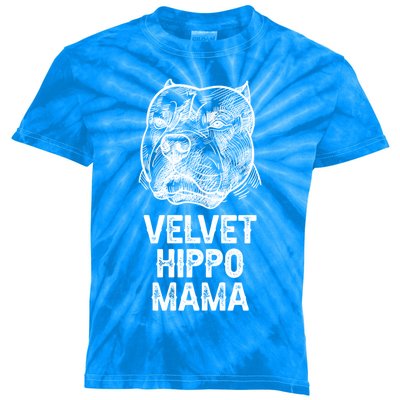 Velvet Hippo Mama Pitbull Dog Owner American Bully Pitbull Gift Kids Tie-Dye T-Shirt