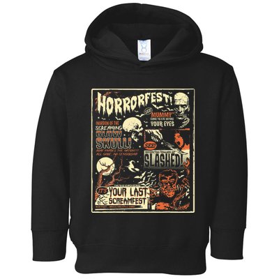 Vintage Horrorfest Movie Poster Terror Old Time Halloween Toddler Hoodie