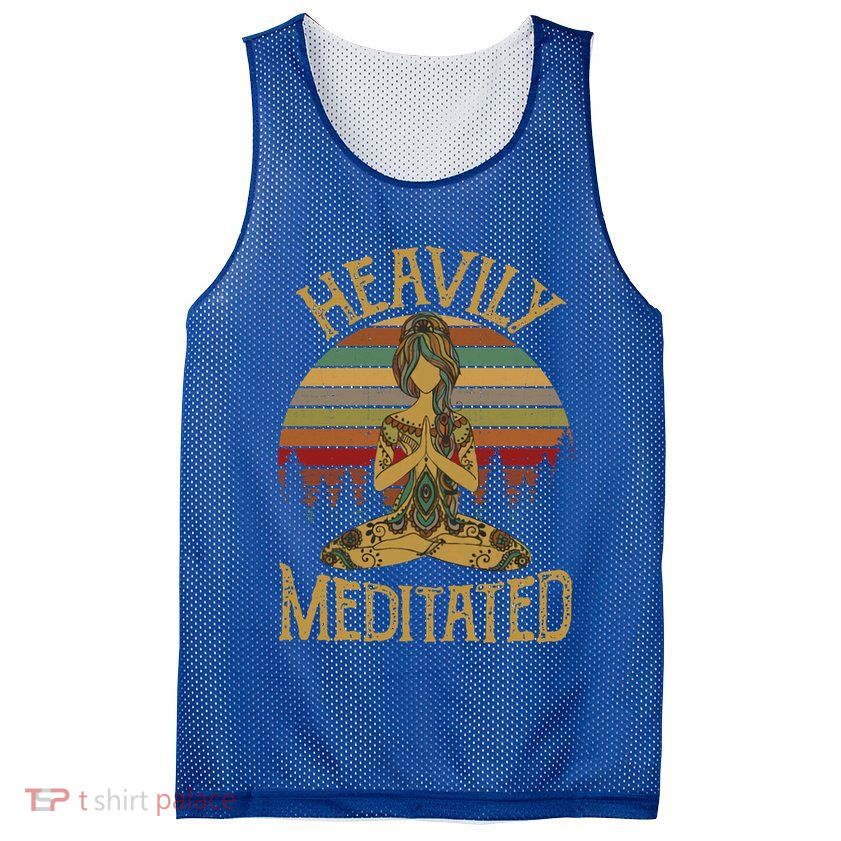Vintage Heavily Meditated Yoga Meditation Spiritual Warrior Gift Mesh Reversible Basketball Jersey Tank