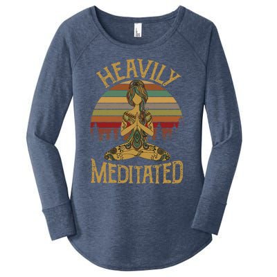 Vintage Heavily Meditated Yoga Meditation Spiritual Warrior Gift Women's Perfect Tri Tunic Long Sleeve Shirt