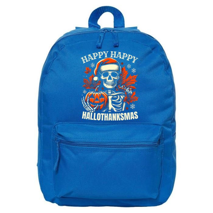 Vintage Halloween Merry Christmas Happy Hallothanksmas Great Gift 16 in Basic Backpack