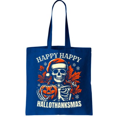 Vintage Halloween Merry Christmas Happy Hallothanksmas Great Gift Tote Bag