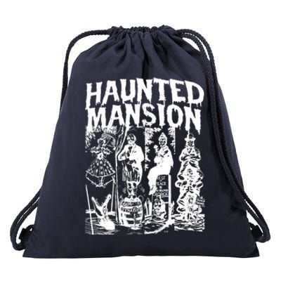 Vintage Haunted Mansion Halloween Ghost Drawstring Bag