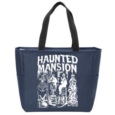 Vintage Haunted Mansion Halloween Ghost Zip Tote Bag