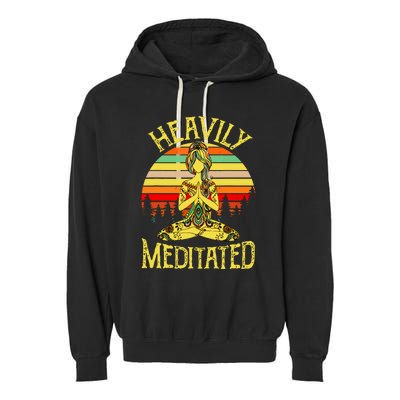 Vintage Heavily Meditated Yoga Meditation Spiritual Warrior Garment-Dyed Fleece Hoodie