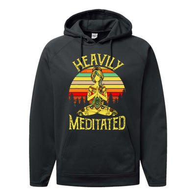 Vintage Heavily Meditated Yoga Meditation Spiritual Warrior Performance Fleece Hoodie