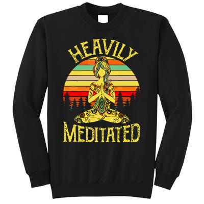 Vintage Heavily Meditated Yoga Meditation Spiritual Warrior Sweatshirt