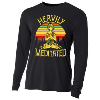 Vintage Heavily Meditated Yoga Meditation Spiritual Warrior Cooling Performance Long Sleeve Crew