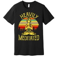 Vintage Heavily Meditated Yoga Meditation Spiritual Warrior Premium T-Shirt