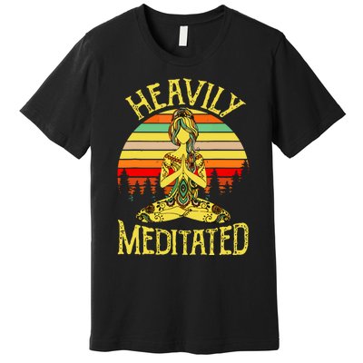 Vintage Heavily Meditated Yoga Meditation Spiritual Warrior Premium T-Shirt