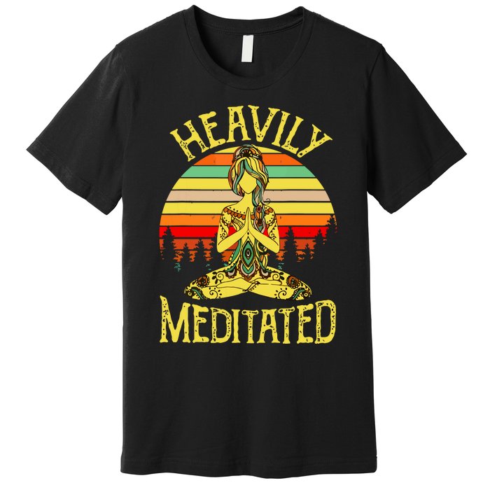 Vintage Heavily Meditated Yoga Meditation Spiritual Warrior Premium T-Shirt