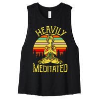 Vintage Heavily Meditated Yoga Meditation Spiritual Warrior Women's Racerback Cropped Tank