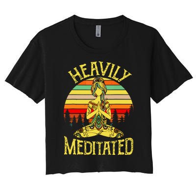 Vintage Heavily Meditated Yoga Meditation Spiritual Warrior Women's Crop Top Tee