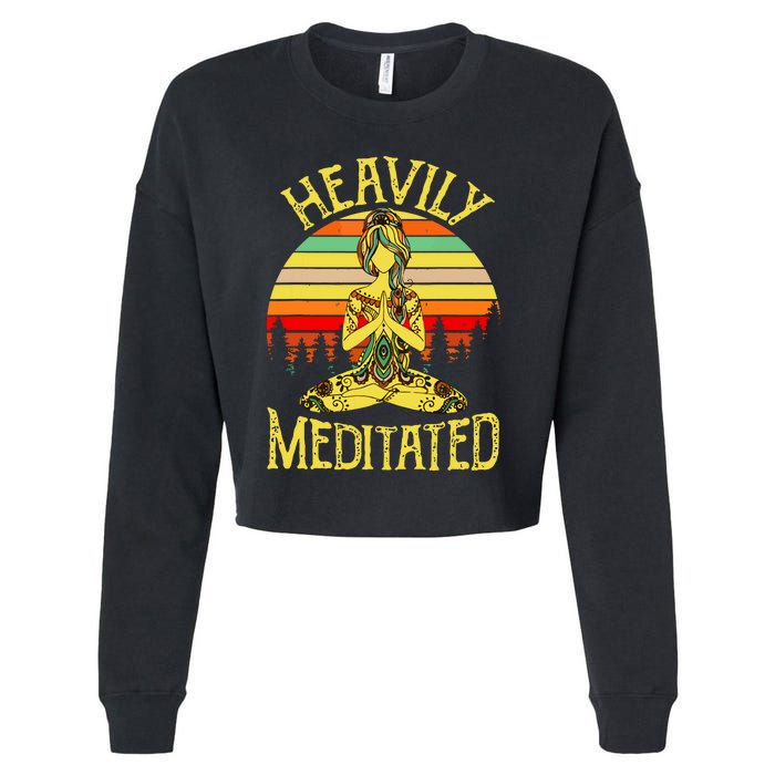 Vintage Heavily Meditated Yoga Meditation Spiritual Warrior Cropped Pullover Crew