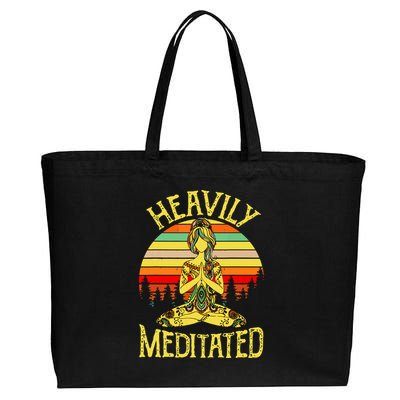 Vintage Heavily Meditated Yoga Meditation Spiritual Warrior Cotton Canvas Jumbo Tote