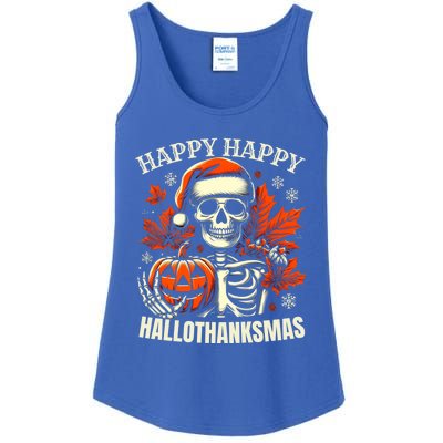 Vintage Halloween Merry Christmas Happy Hallothanksmas Gift Ladies Essential Tank