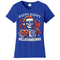 Vintage Halloween Merry Christmas Happy Hallothanksmas Gift Women's T-Shirt