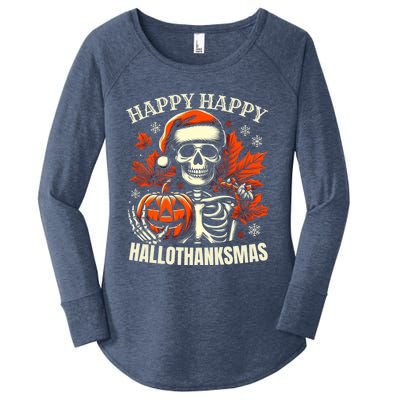 Vintage Halloween Merry Christmas Happy Hallothanksmas Gift Women's Perfect Tri Tunic Long Sleeve Shirt