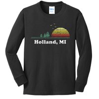 Vintage Holland Michigan Home Souvenir Kids Long Sleeve Shirt