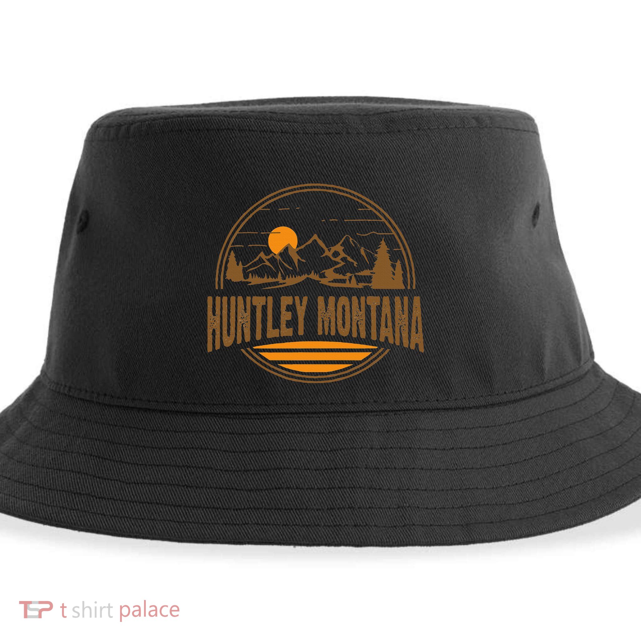 Vintage Huntley Montana Mountain Hiking Souvenir Sustainable Bucket Hat