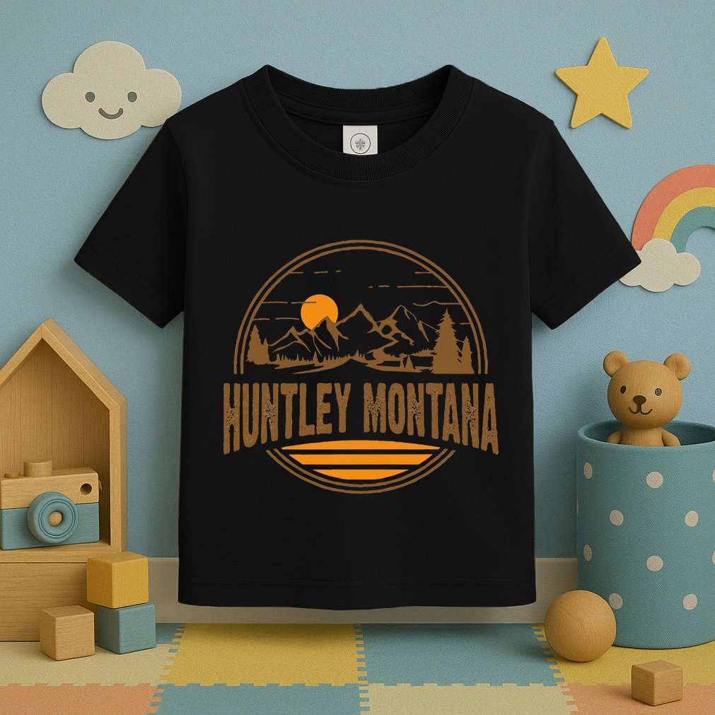 Vintage Huntley Montana Mountain Hiking Souvenir Toddler T-Shirt