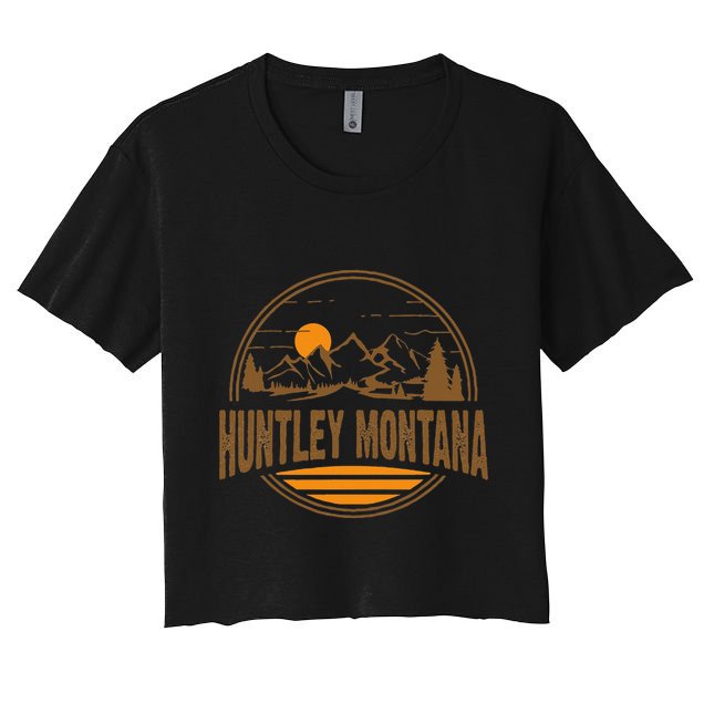 Vintage Huntley Montana Mountain Hiking Souvenir Crop Top