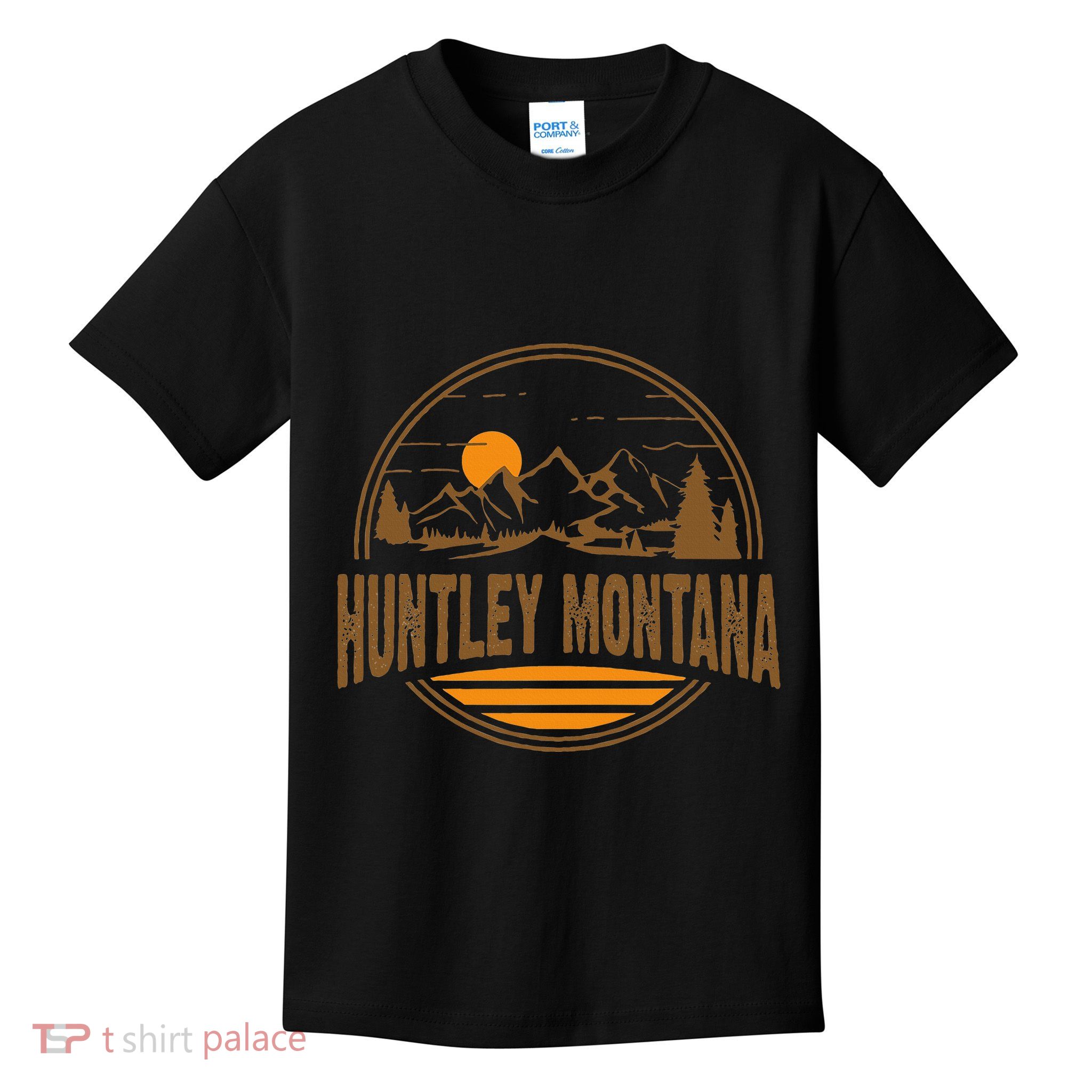 Vintage Huntley Montana Mountain Hiking Souvenir Kids T-Shirt