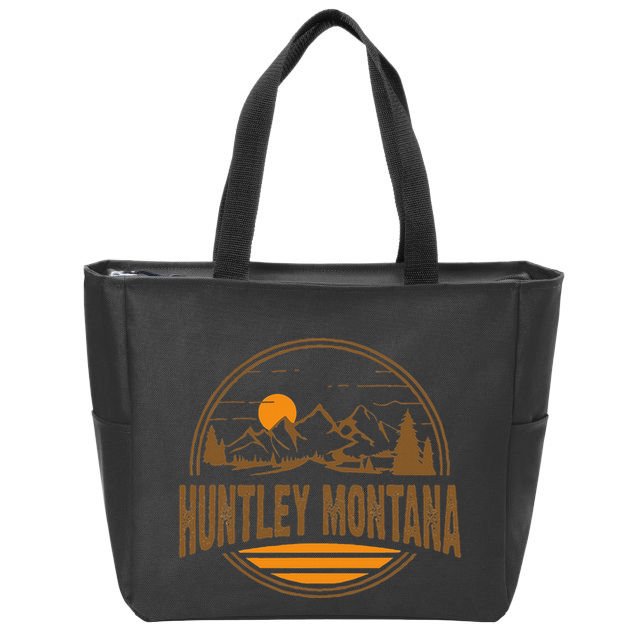 Vintage Huntley Montana Mountain Hiking Souvenir Zip Tote Bag