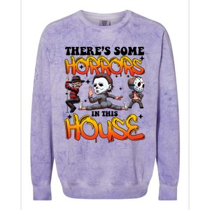 Voor Hees Myers Freddy Theres Some Horrors In This House Halloween Funny Colorblast Crewneck Sweatshirt