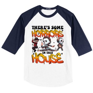 Voor Hees Myers Freddy Theres Some Horrors In This House Halloween Funny Baseball Sleeve Shirt