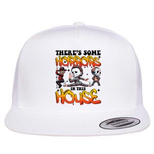 Voor Hees Myers Freddy Theres Some Horrors In This House Halloween Funny Flat Bill Trucker Hat