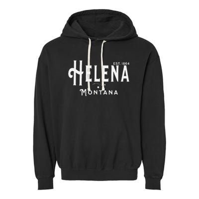 Visit Helena Montana Vintage Souvenir Design Garment-Dyed Fleece Hoodie