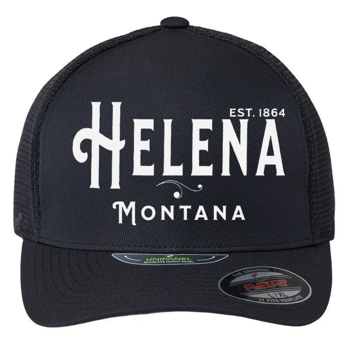 Visit Helena Montana Vintage Souvenir Design Flexfit Unipanel Trucker Cap