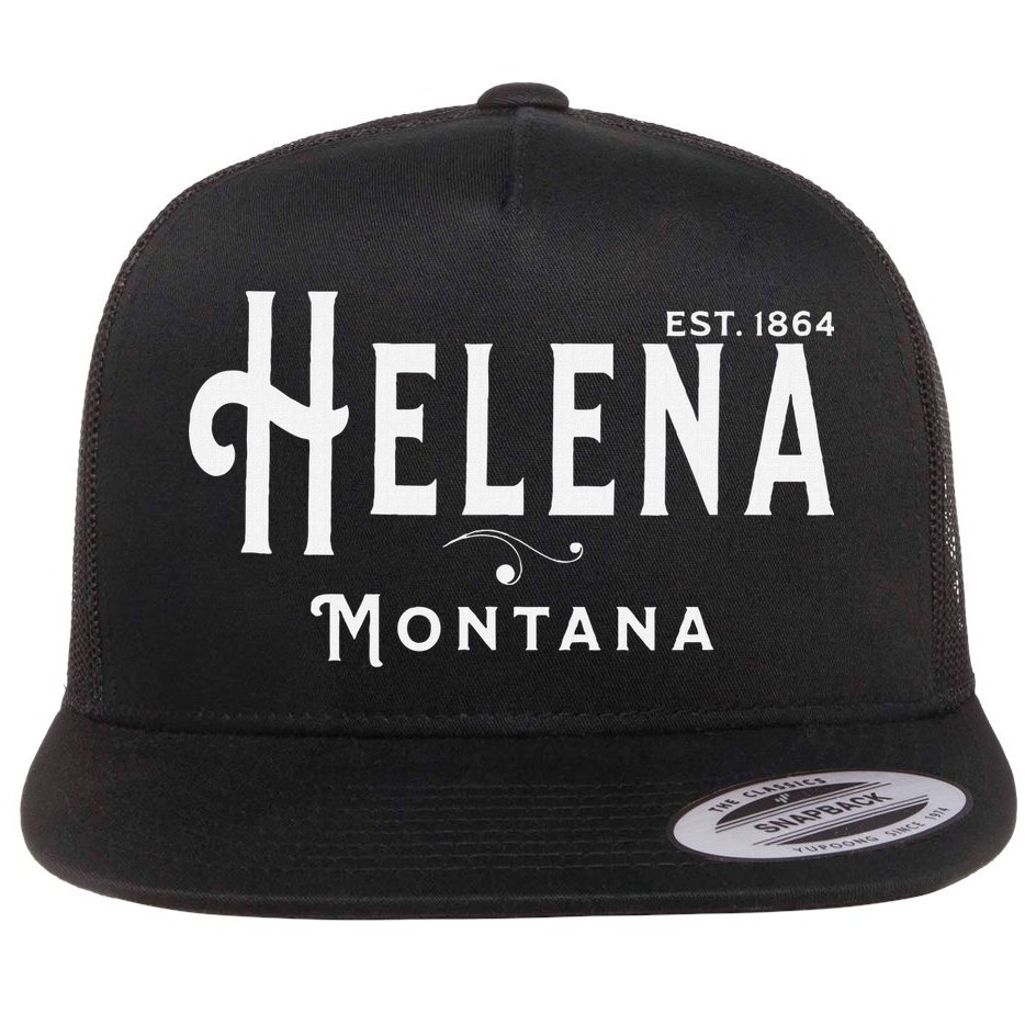 Visit Helena Montana Vintage Souvenir Design Flat Bill Trucker Hat
