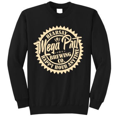 Vintage Hearsay Mega Pint Brewing Co Happy Hour Anytime Emblem Sweatshirt