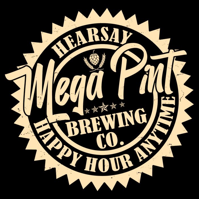 Vintage Hearsay Mega Pint Brewing Co Happy Hour Anytime Emblem Backpack