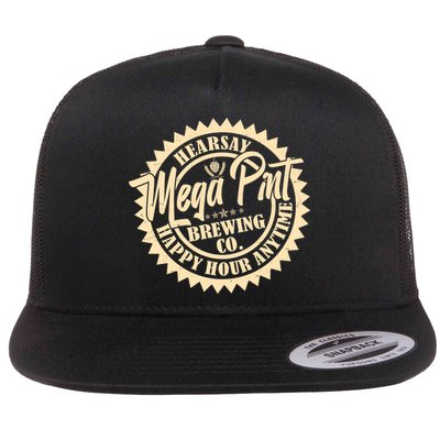 Vintage Hearsay Mega Pint Brewing Co Happy Hour Anytime Emblem Flatbill Hat