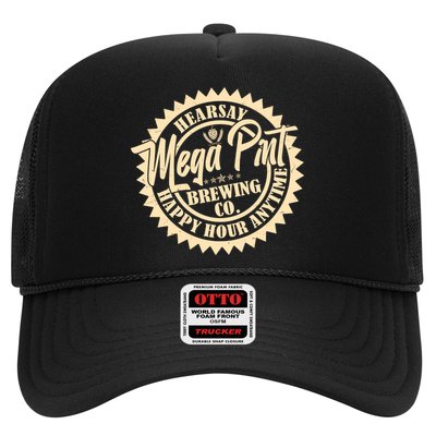 Vintage Hearsay Mega Pint Brewing Co Happy Hour Anytime Emblem Trucker Hat