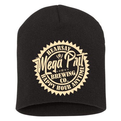 Vintage Hearsay Mega Pint Brewing Co Happy Hour Anytime Emblem Short Acrylic Beanie