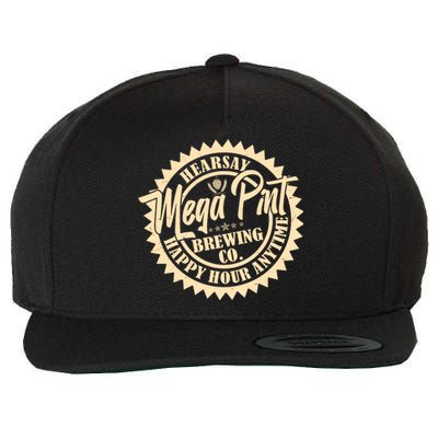 Vintage Hearsay Mega Pint Brewing Co Happy Hour Anytime Emblem Wool Snapback Cap