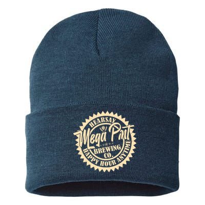 Vintage Hearsay Mega Pint Brewing Co Happy Hour Anytime Emblem Sustainable Knit Beanie