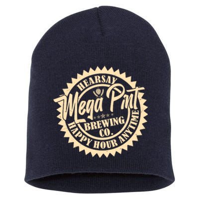 Vintage Hearsay Mega Pint Brewing Co Happy Hour Anytime Emblem Short Acrylic Beanie