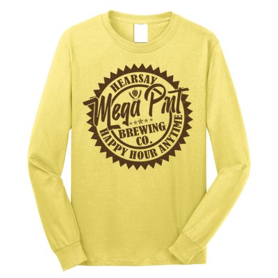 Vintage Hearsay Mega Pint Brewing Co Happy Hour Anytime Emblem Long Sleeve Shirt