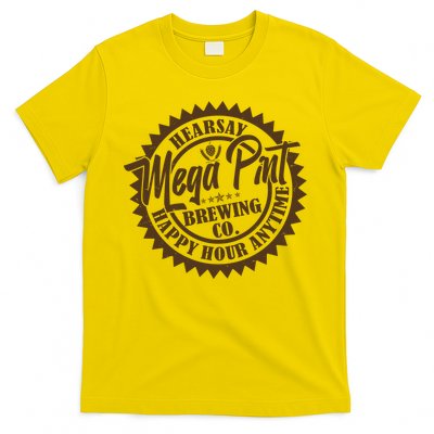 Vintage Hearsay Mega Pint Brewing Co Happy Hour Anytime Emblem T-Shirt