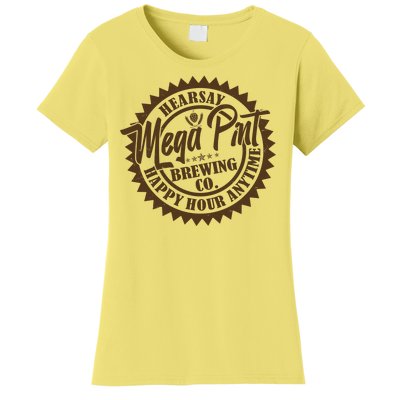 Vintage Hearsay Mega Pint Brewing Co Happy Hour Anytime Emblem Women's T-Shirt