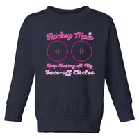 Vintage Hockey Mom Stop Staring At My Faceoff Circles Toddler Sweatshirt